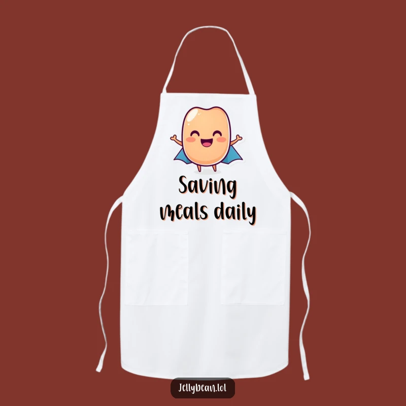Funny Jelly Bean Hero Apron: Cook Up Fun in the Kitchen