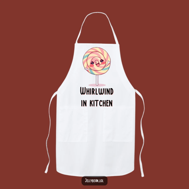 Funny Lollipop Spin Apron: Joyful Character's Sweet Kitchen Gift