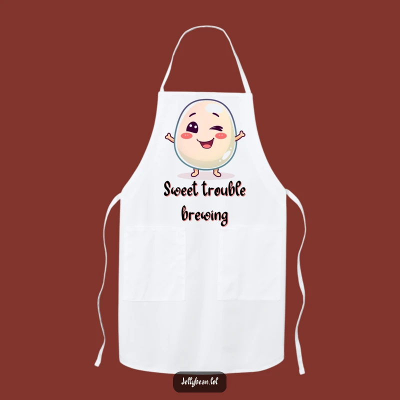 Funny Winking Jelly Bean Apron: Cook Up Some Mischief in the Kitchen