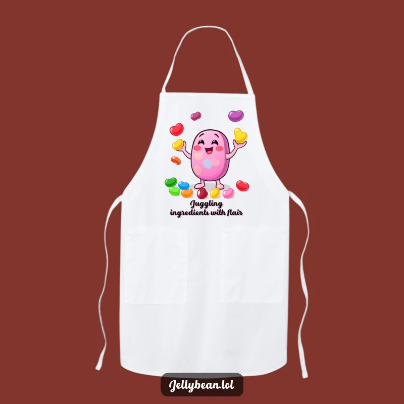 Funny Juggling Jelly Bean Apron - Cheerful Kitchen Wear for Playful Chefs and Bakers