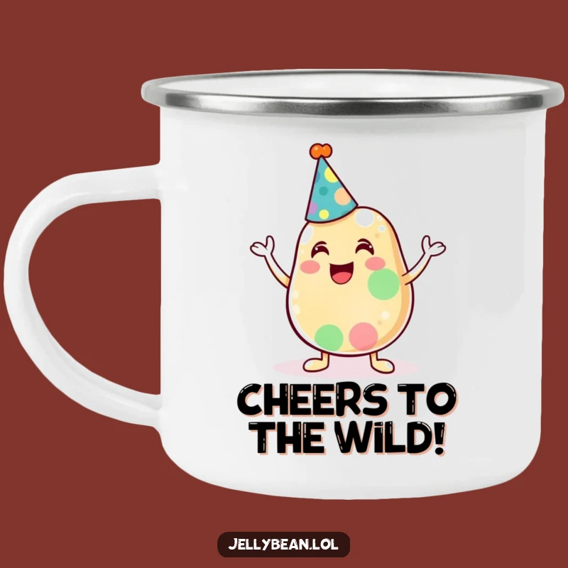 Funny Jelly Bean Party Hat Camping Mug - Cheerful Outdoor Fun, Gift