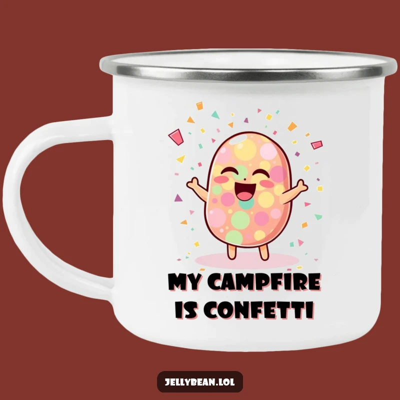 Funny Jelly Bean Confetti Camping Mug - Durable, Hilarious Mug for Outdoor Laughs and Adventures