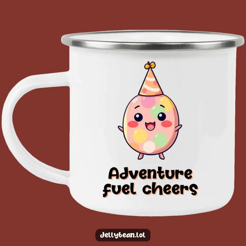 Funny Party Jelly Bean Camping Mug: Delighted Character Hat Adventure Drinkware, Best Funny Gift