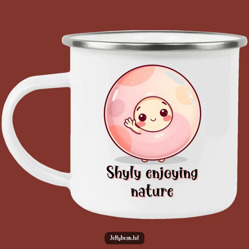 Funny Shy Jelly Bean Camping Mug - Durable Outdoor Mug for Gentle Souls and Quiet Moments