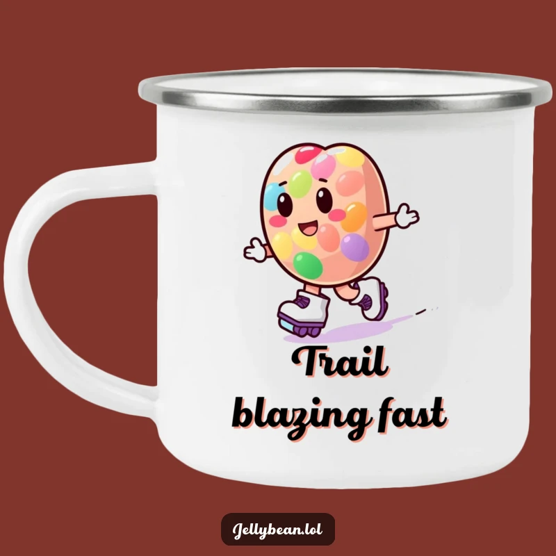 Funny Roller Skate Jelly Bean Camping Mug: Adventure with Speedy Smiles