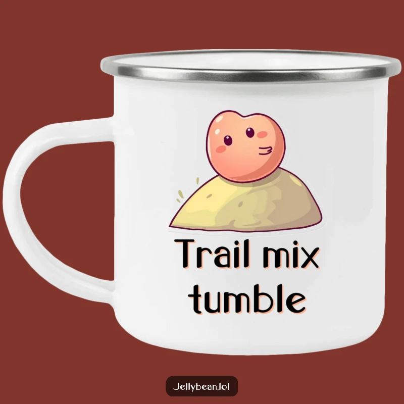 Funny Jelly Bean Hill Camping Mug - Giggling Character Outdoors, Great Funny Gift