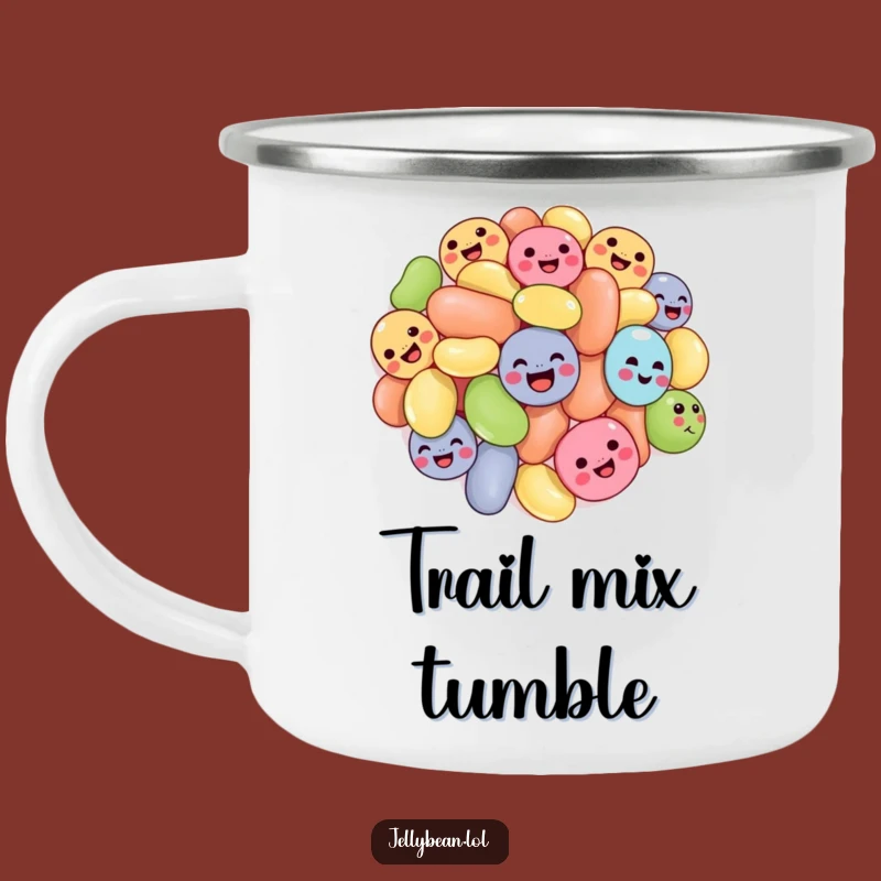 Funny Tumbling Jelly Beans Camping Mug: Durable & Hilarious Candy Drinkware