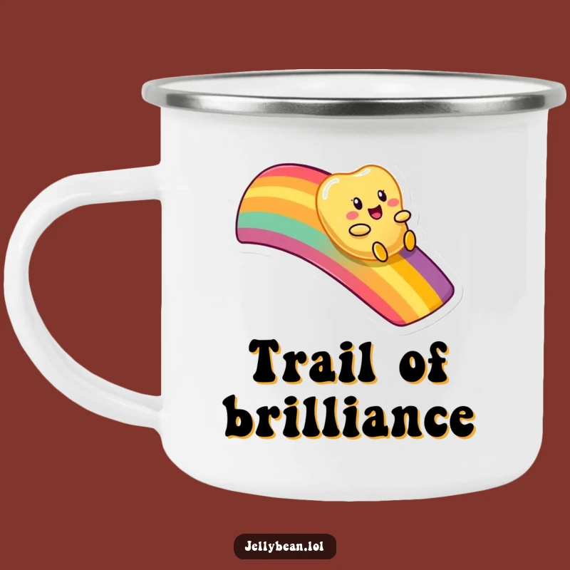 Funny Rainbow Slide Jelly Bean Camping Mug - Whimsical Outdoor Fun, Gift