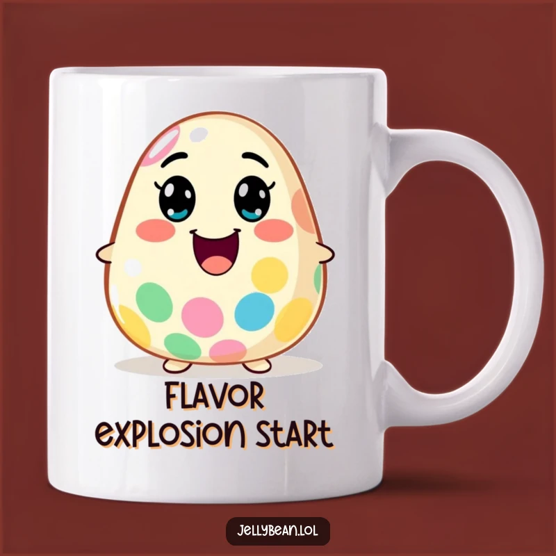 Funny Flavor Explosion Jelly Bean Mug: Hilarious Character Gift for Taste Bud Fun