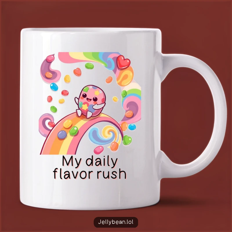 Funny Giggling Jelly Bean Rainbow Mug: Ride the Sweetest Fun!