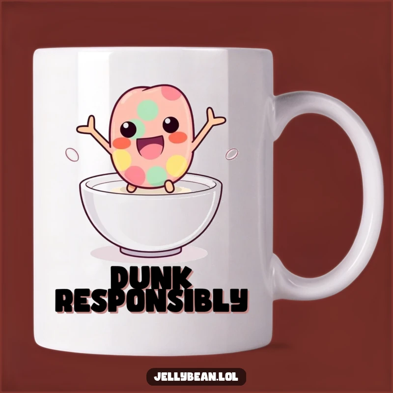 Funny Milk Leap Jelly Bean Mug: Playful Character Action, Perfect Funny Gift Idea