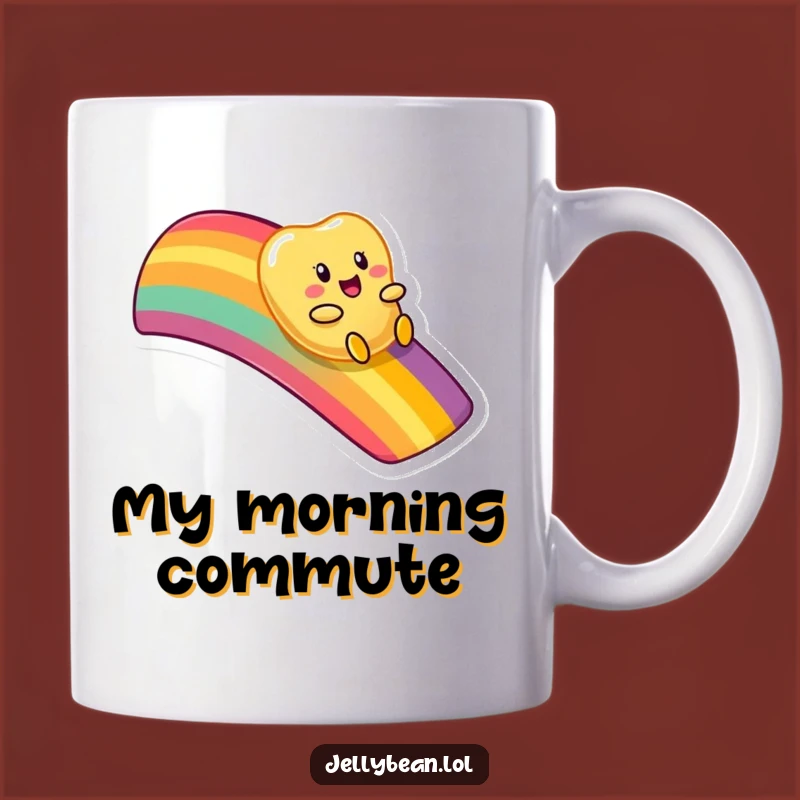 Funny Rainbow Slide Jelly Bean Mug - Whimsical Character, Perfect Gift