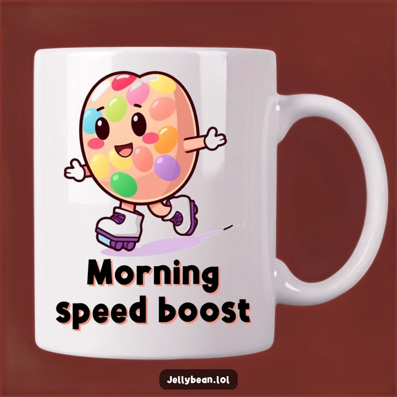 Funny Roller Skate Jelly Bean Mug: Zoom into Your Day with Laughter