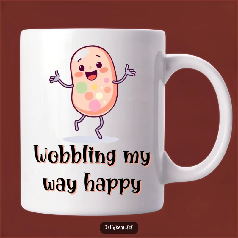 Funny Wobble Dance Mug: Jelly Bean Jig, Hilarious Character Gift