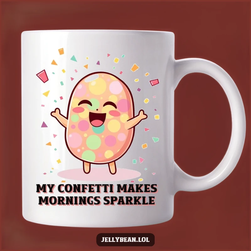 Funny Wobbly Jelly Bean Confetti Mug - A Hilarious Burst of Joyful Laughter Gift