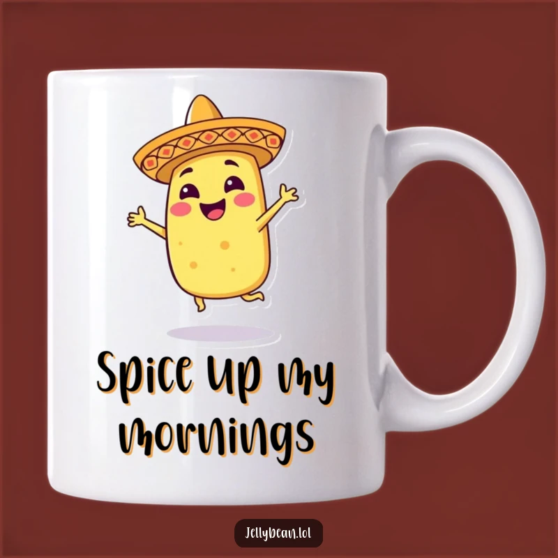 Funny Dancing Taco Mug: Energetic Sombrero Character Gift for Fiesta Lovers