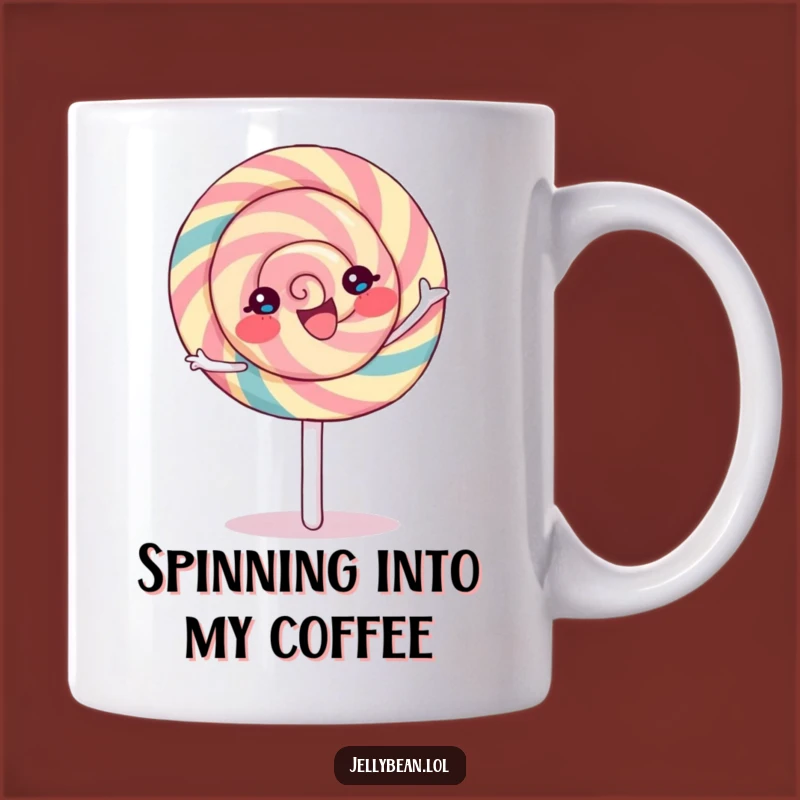 Funny Lollipop Spin Mug: Joyful Character's Sweet Happy Gift