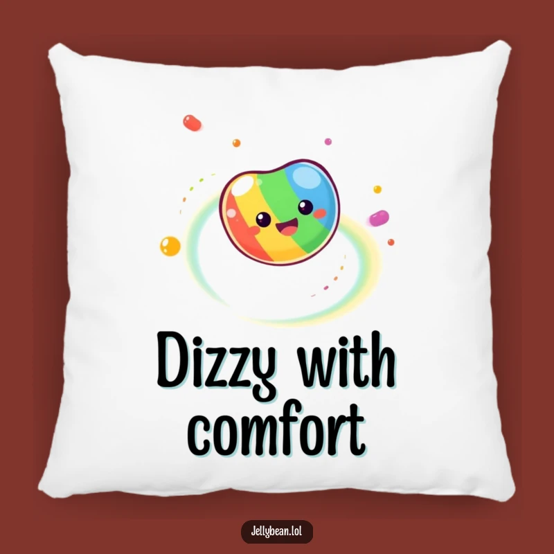 Funny Dizzy Jelly Bean Pillow - Cozy Rainbow Swirl Comfort Gift