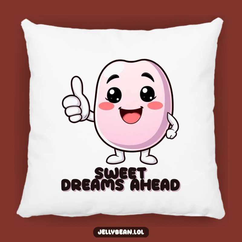 Funny Comfort Pillow: Jelly Bean Thumbs Up, Soft Cheerful Gift