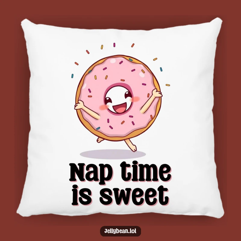 Funny Donut Cartwheel Pillow: Cozy Sprinkly Character Comfort for Humorous Gifts