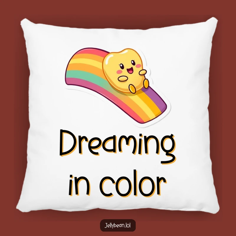 Funny Rainbow Slide Jelly Bean Pillow - Cozy Magic Accent, Gift Idea