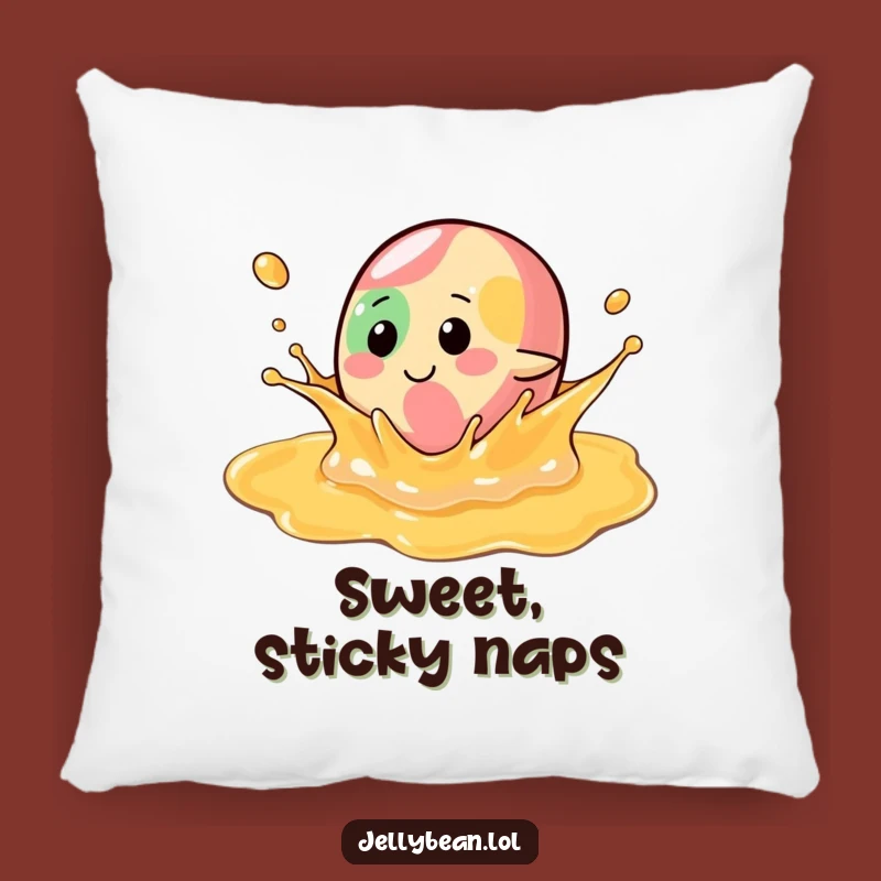 Funny Syrup Splash Jelly Bean Pillow: Soft Cushion for Sweet, Playful Comfort