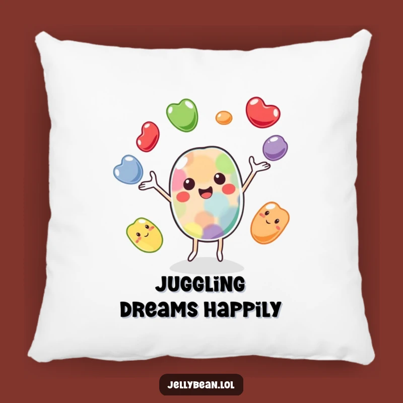 Funny Juggling Jelly Bean Pillow: Cuddle Up with this Cheerful Character