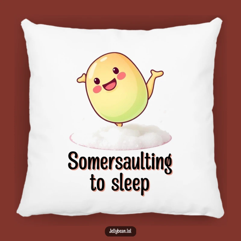 Funny Mischievous Jelly Bean Somersault Pillow: Comfy Playful Candy Accent Pillow