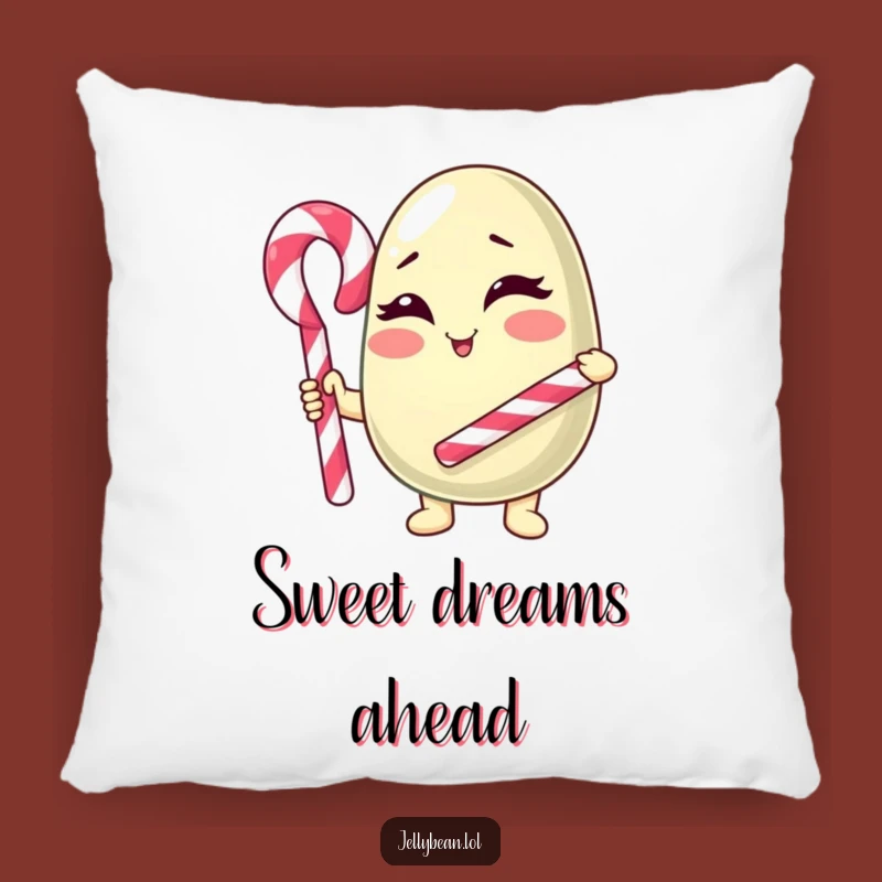 Funny Winking Jelly Bean Pillow: Soft Candy Cane Character Cushion for Cozy Giggles