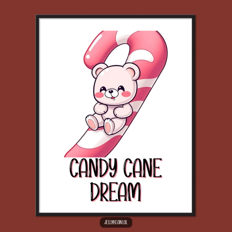 Funny Gummy Bear Digital Art - Giggling Candy Cane Slide Decor