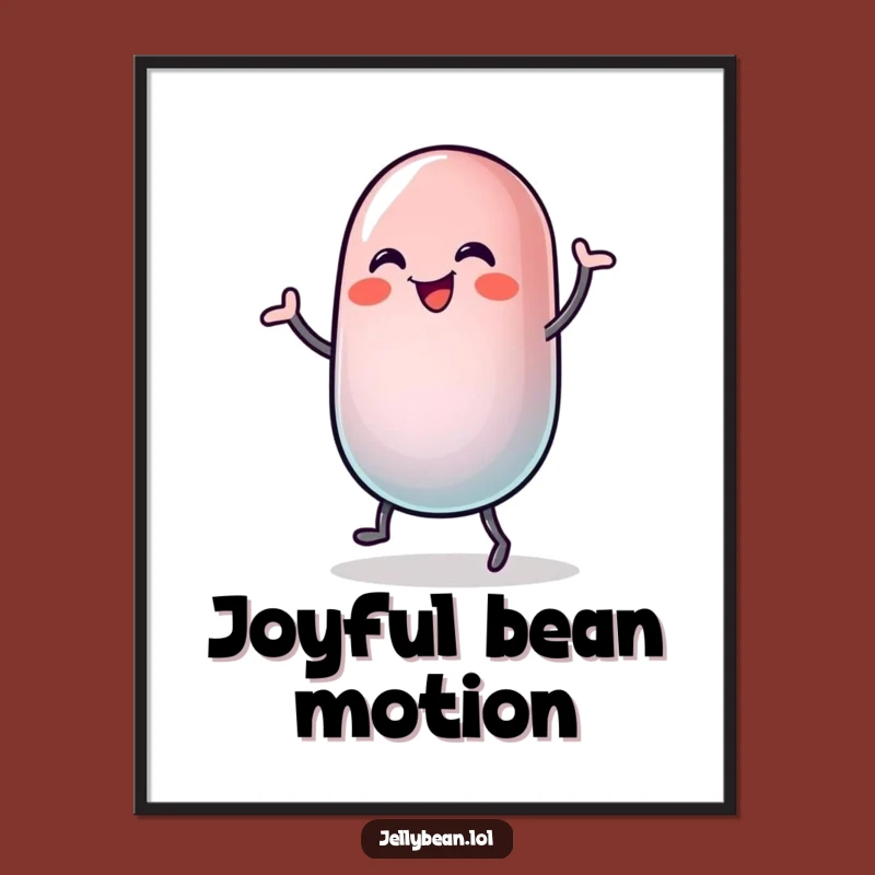 Funny Jelly Bean Dance Digital Art Print: Joyful Wobble, Perfect Funny Gift