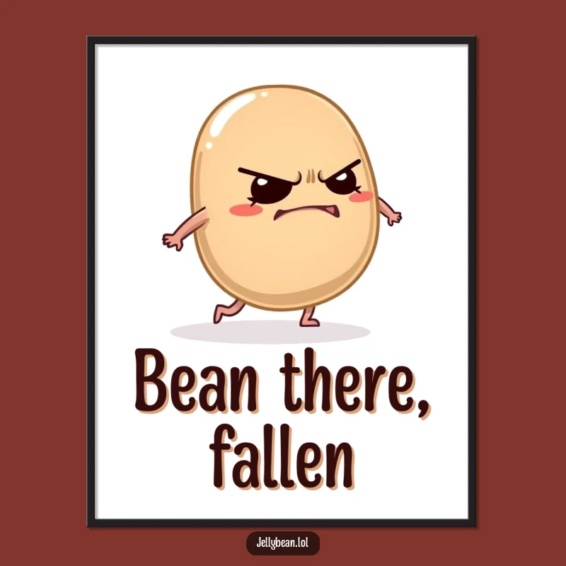 Funny Jelly Bean Digital Art - Grumpy Tripping Character Printable Decor