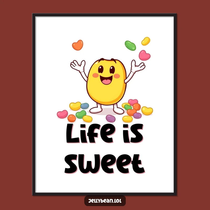 Funny Juggling Jelly Bean Digital Art: Instant Fun with This Energetic Character