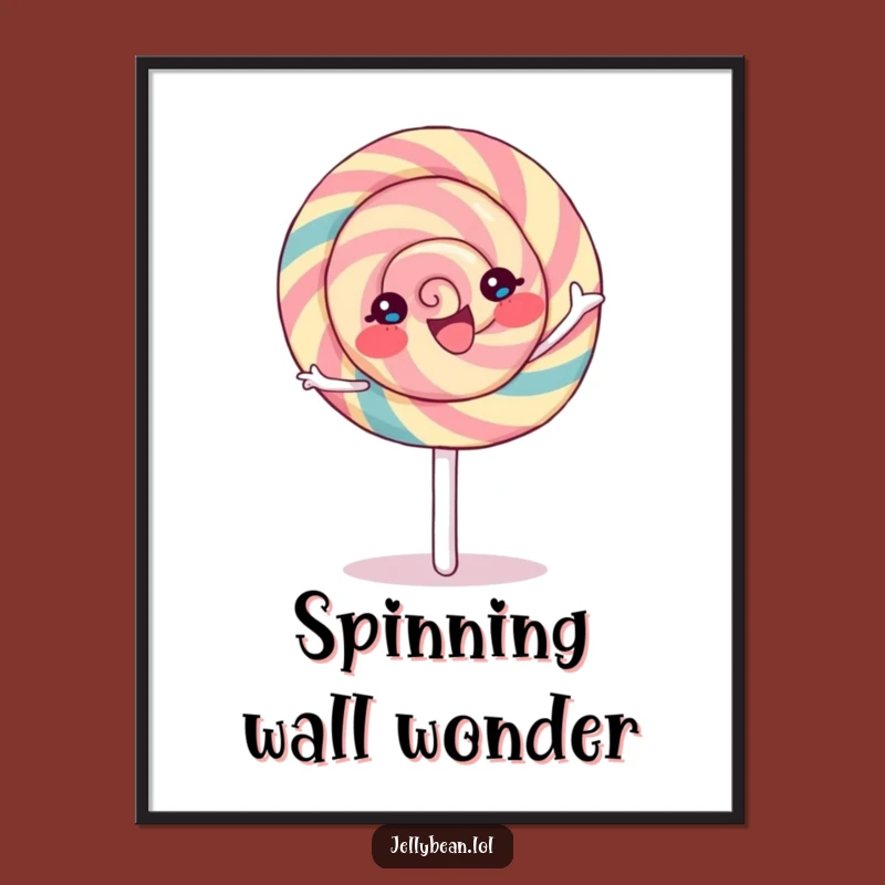 Funny Lollipop Spin Digital Art: Joyful Character's Sweet Decor Gift