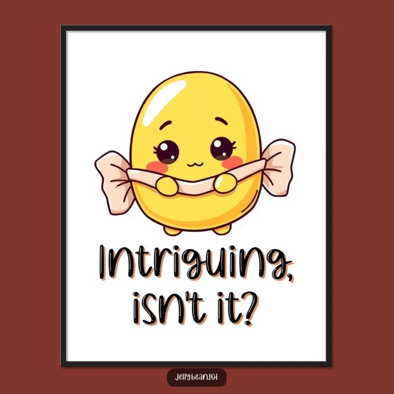 Funny Curious Jelly Bean Digital Print: Instant Intrigue for Your Walls