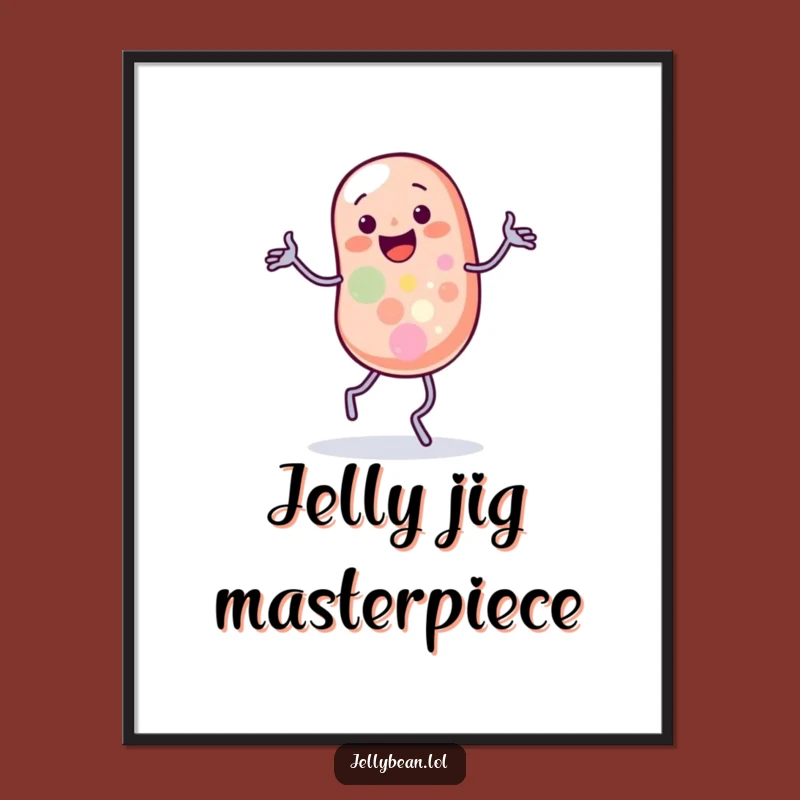 Funny Digital Art: Jelly Bean Wobble Dance, Instant Download Gift