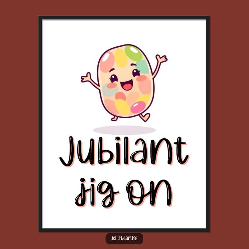 Funny Dancing Jelly Bean Digital Art - Happy Candy Decor Gift