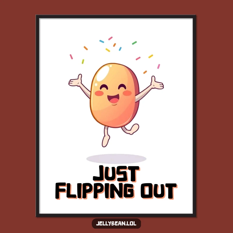 Funny Jelly Bean Cartwheel Digital Art Print: Instant Joy for Your Walls