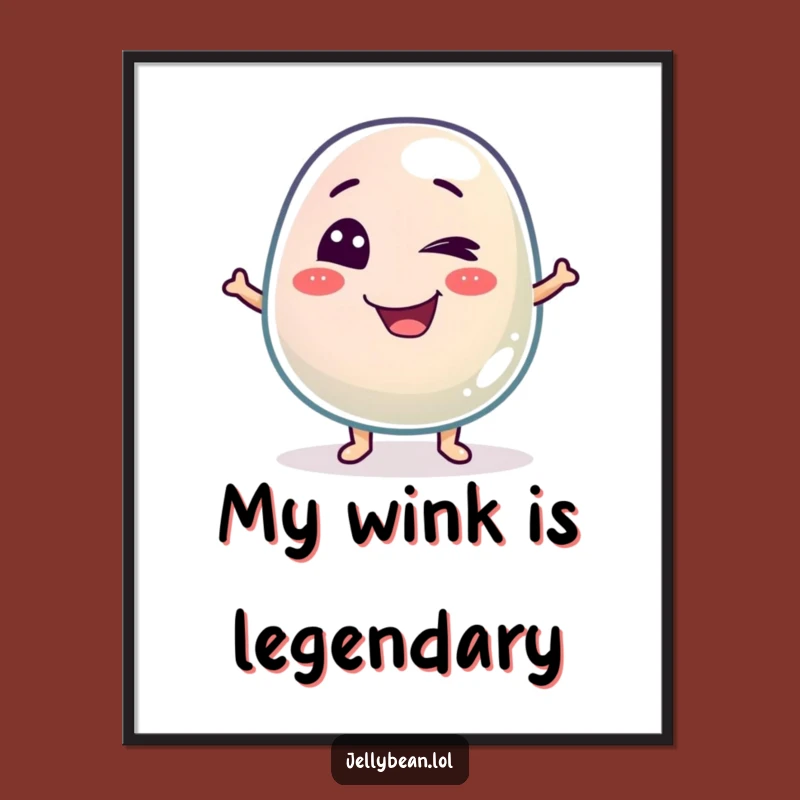 Funny Winking Jelly Bean Digital Art: Instant Mischief and Playful Charm