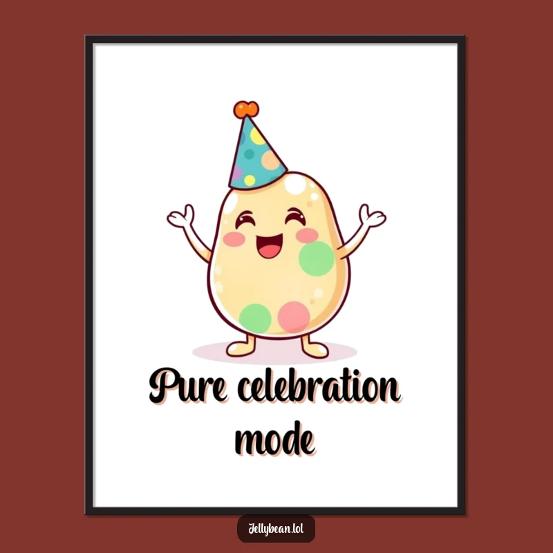 Funny Jelly Bean Party Hat Digital Art - Cheerful Character Download