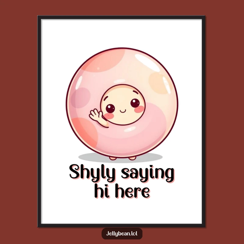 Funny Shy Jelly Bean Digital Art - Sweet Art Print for Gentle and Whimsical Decor