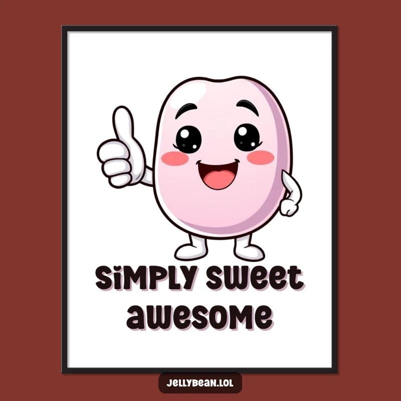 Funny Digital Art: Jelly Bean Thumbs Up, Instant Positive Gift