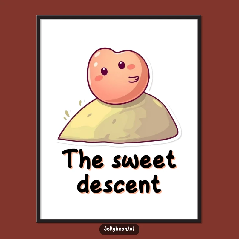 Funny Jelly Bean Hill Digital Art - Giggling Character, Instant Funny Gift