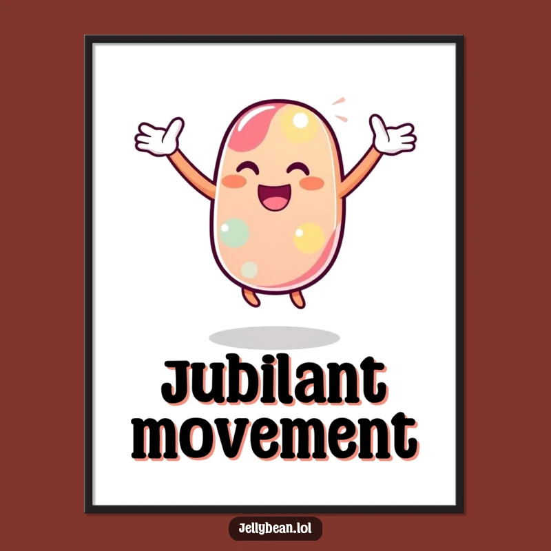Vibrant Funny Dancing Jelly Bean Digital Print: Instant Celebration, Amazing Funny Gift