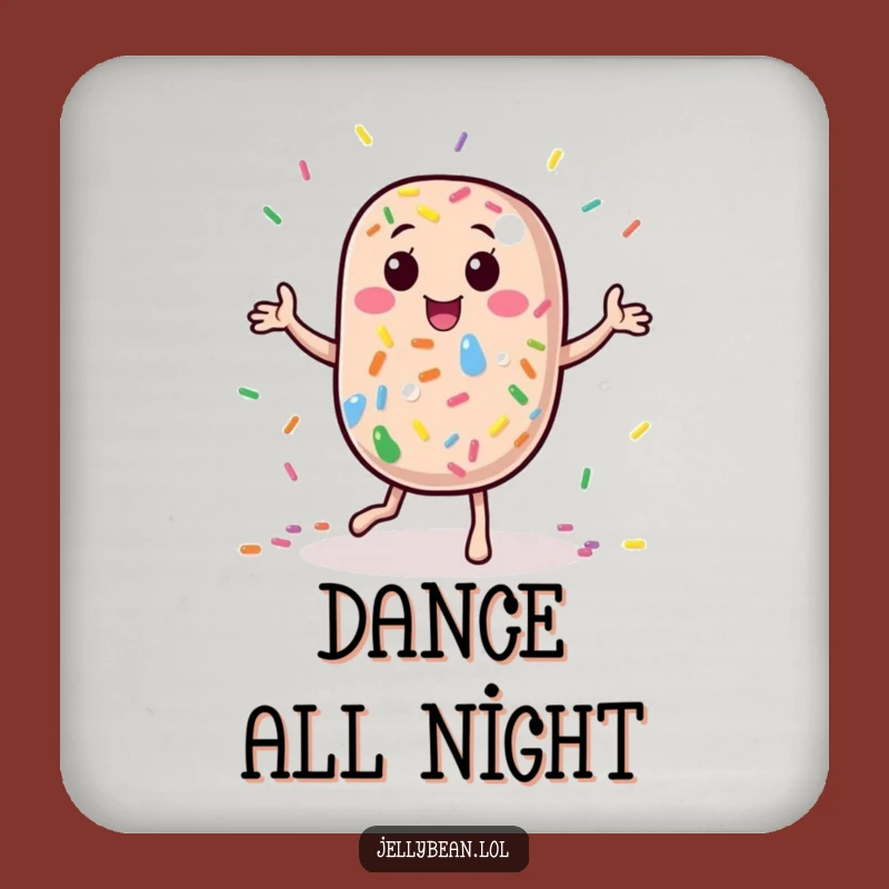 Funny Dancing Jelly Bean Coaster: Protect Surfaces with Sprinkle-Filled Flair