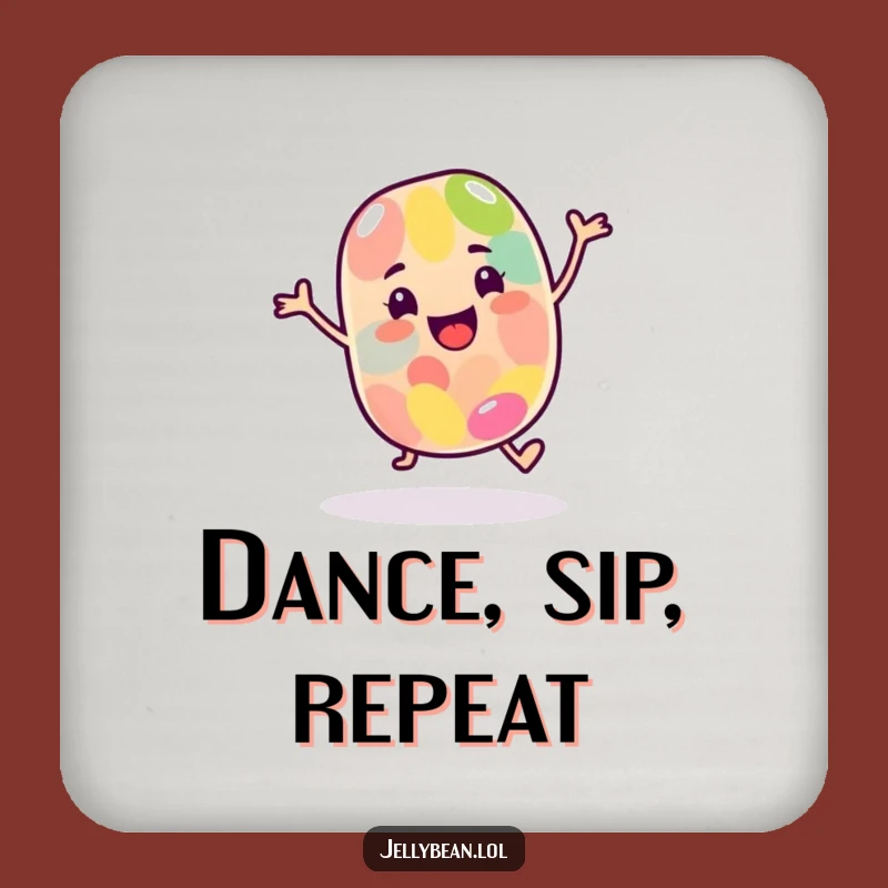 Funny Dancing Jelly Bean Coaster - Happy Candy Drink Accessory Gift