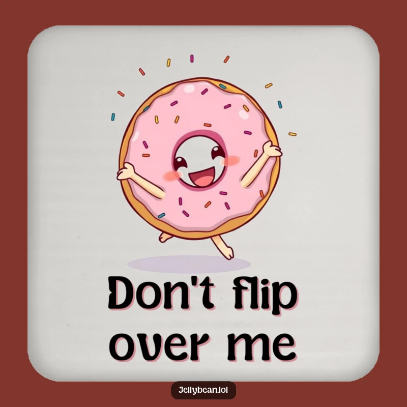 Funny Donut Cartwheel Coaster: Sprinkly Character Protection for Surfaces Gifts