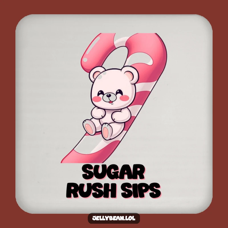 Funny Gummy Bear Candy Cane Coasters - Protect Your Surfaces Sweetly