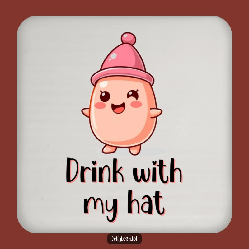 Funny Jelly Bean Hat Coaster: Protect Surfaces with Adorable Sweetness