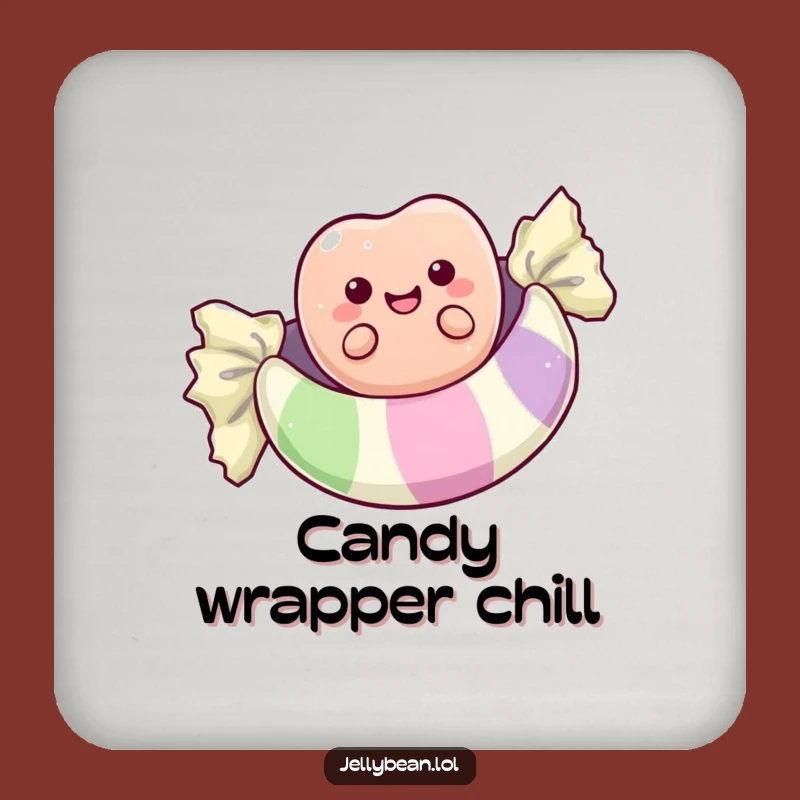 Funny Jelly Bean Wrapper Float Coaster: Protect Surfaces Sweetly